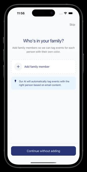 Add family members for automatic event tagging